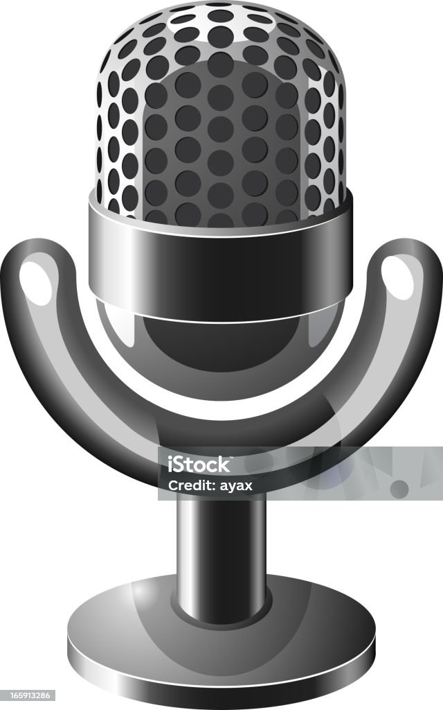 Microfone de aço - Vetor de Estilo retrô royalty-free