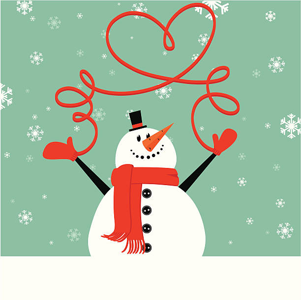 Boneco de neve de Natal wth luvas - ilustração de arte em vetor