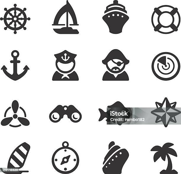 Vetores de Vela Ícones Náutico e mais imagens de Pirata - Pirata, Binóculos, Leme - Parte de Navio