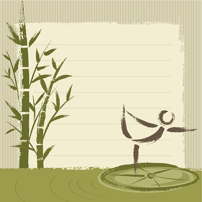 Hand drawn style Yoga background with copyspace. Zip contains AI, PDF and hi-res jpeg.