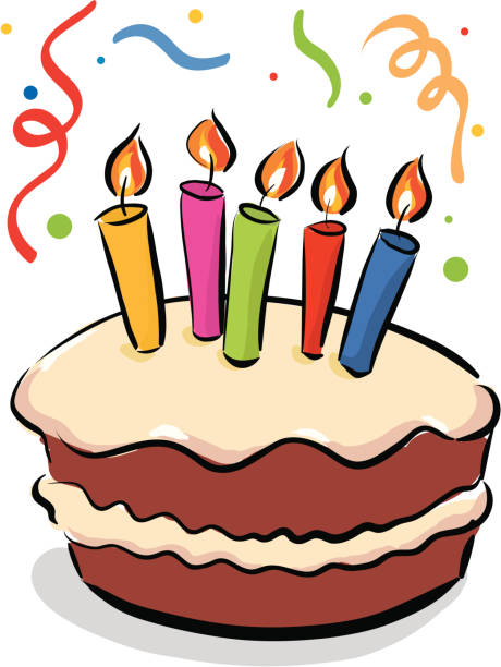 birthday cake vector art illustration