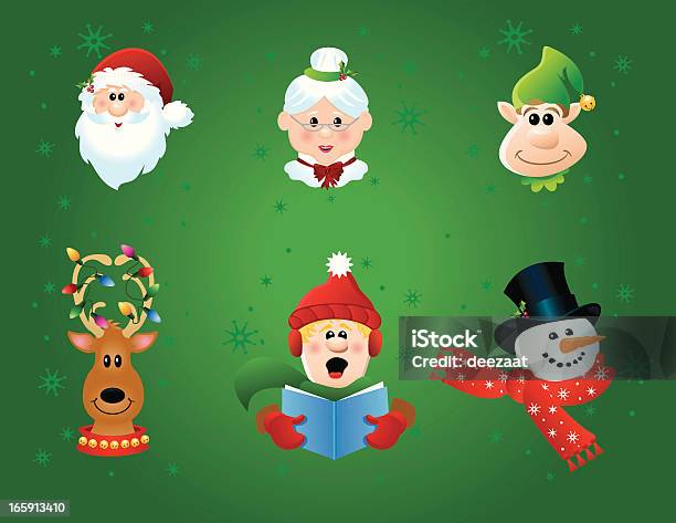 Christmas Characters Stock Illustration - Download Image Now - Mrs Claus, Caroler, Clip Art