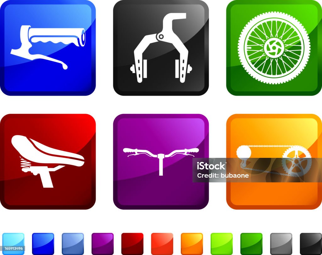 Vélo parties libres de droits-vector icon set d'autocollants - clipart vectoriel de Vélo libre de droits