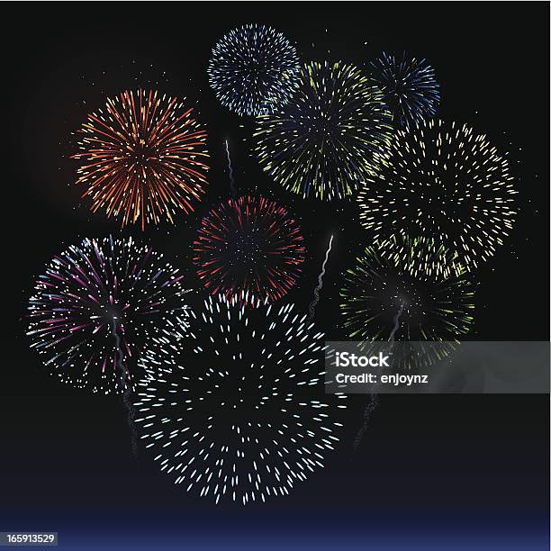 Feux Dartifice Vecteurs libres de droits et plus d'images vectorielles de Feu d'artifice - Feu d'artifice, Ciel, Variété