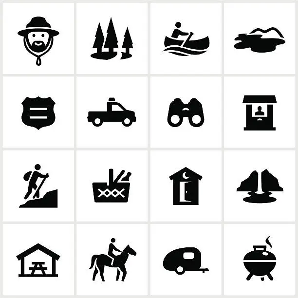 Vector illustration of Black Park and Recreation Icons
