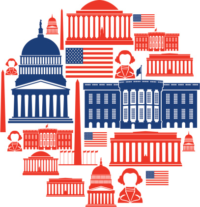 A set of washington themed icons. Click below for more travel images.