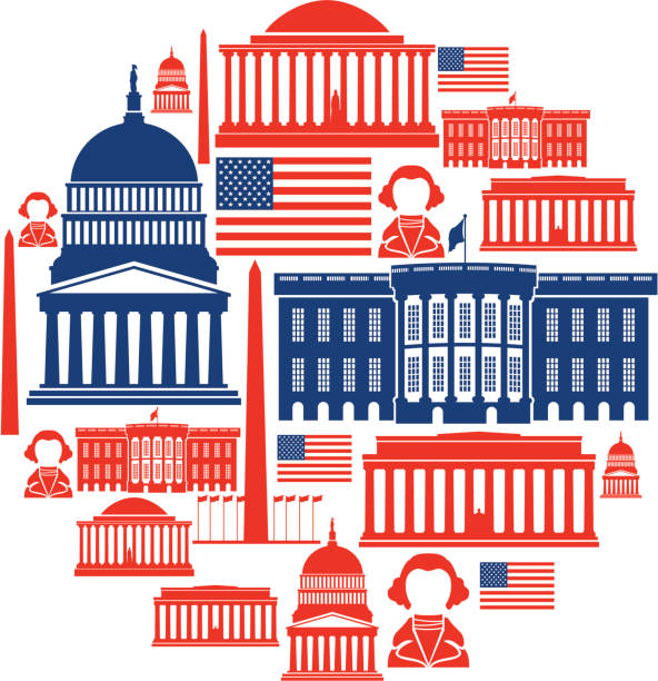 Washington DC Icon Montage A set of washington themed icons. Click below for more travel images. washington dc stock illustrations