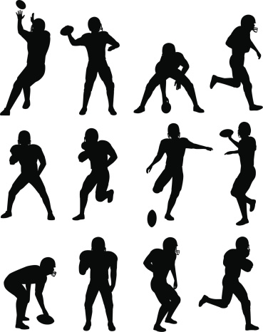Football players silhouettes.