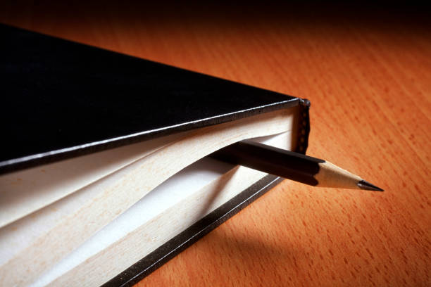pencil in the closed book as book mark