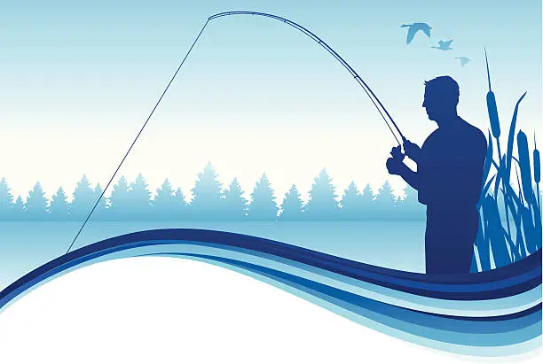 Vector illustration of Fishing Background