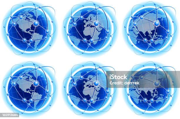 Globe From Lines Stock Illustration - Download Image Now - Connection, Globe - Navigational Equipment, In A Row