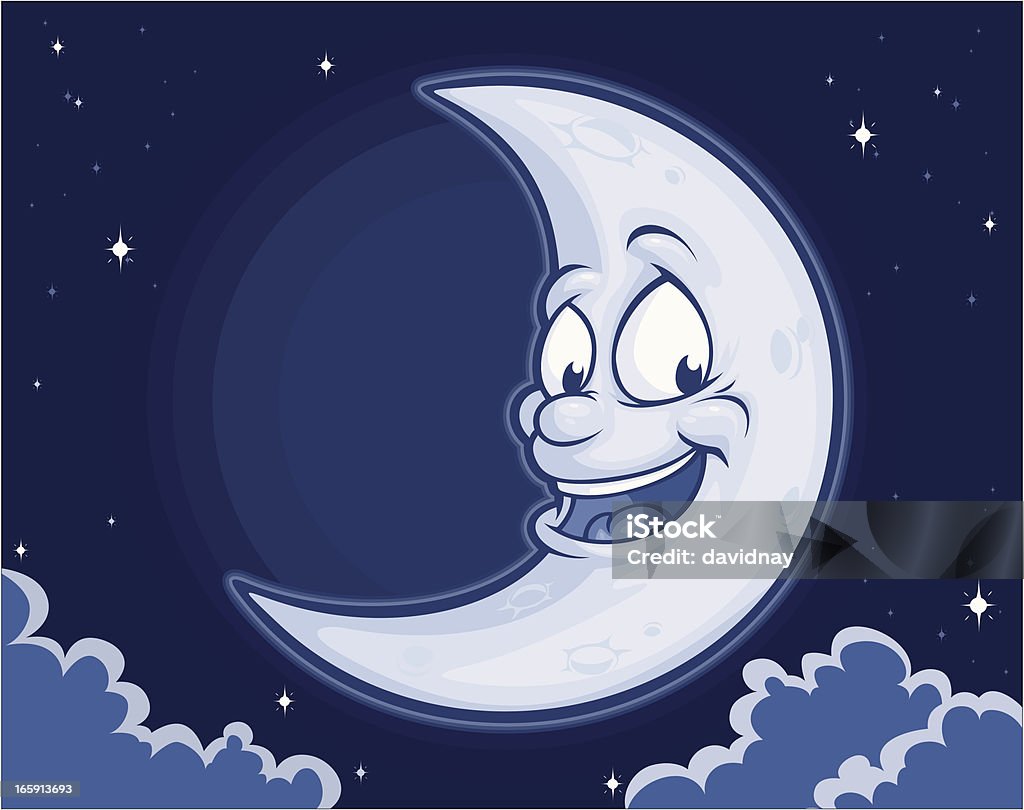 Happy Moon - Lizenzfrei Mond Vektorgrafik