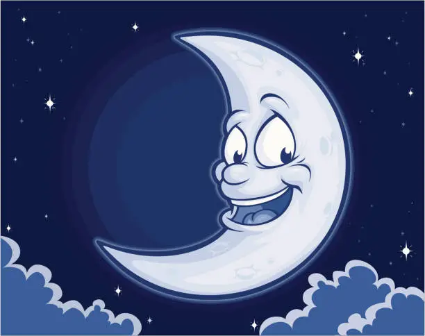 Vector illustration of Happy Moon