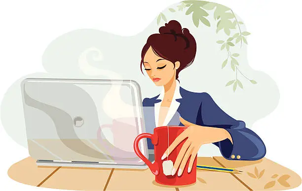 Vector illustration of Working Outdoors