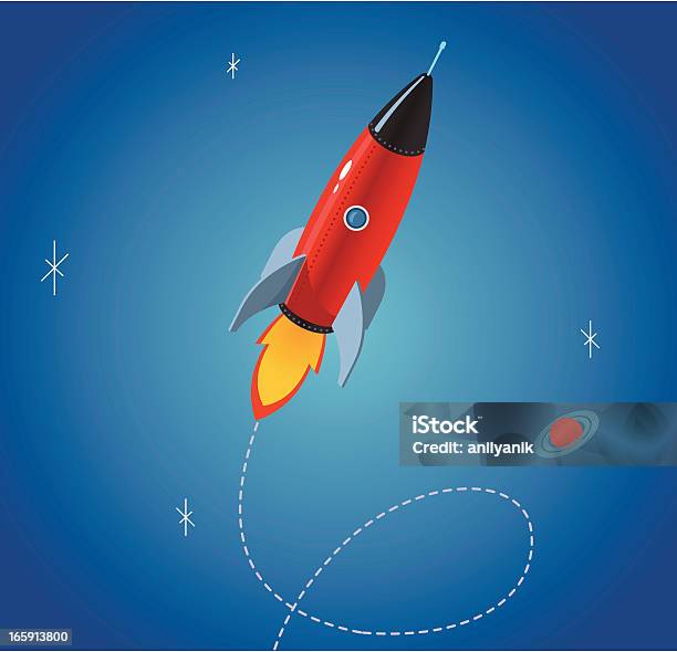 Rocket - Immagini vettoriali stock e altre immagini di Spazio cosmico - Spazio cosmico, Assonometria, Bandiera