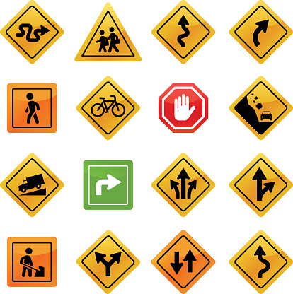 Various road and traffic signs. Professional icons for your print project or Web site. See more in this series. Professional clip art for your print project or Web site.