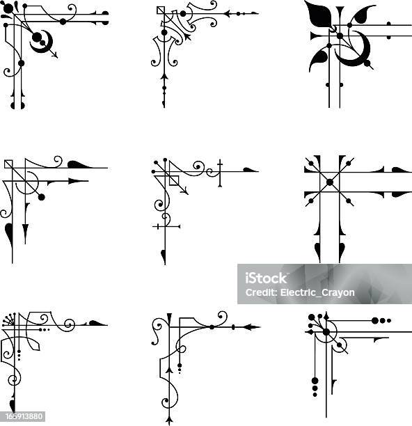 코너 설정 0명에 대한 스톡 벡터 아트 및 기타 이미지 - 0명, 고풍스런, 덩굴