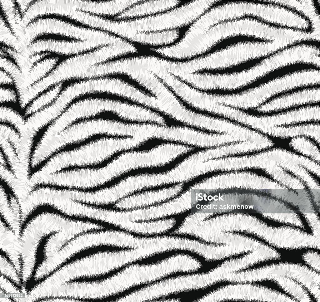 Bezszwowe biały Wzór skóry tygrysa - Grafika wektorowa royalty-free (Sierść zwierząt)