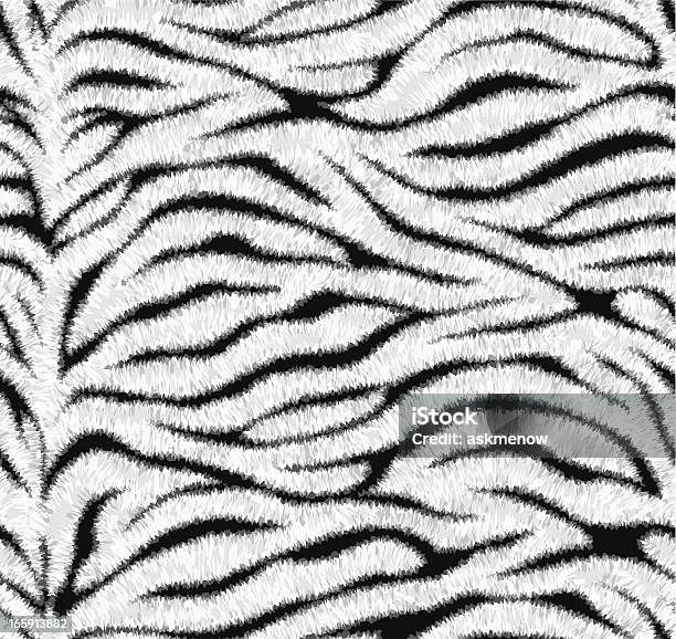 Bezszwowe Biały Wzór Skóry Tygrysa - Stockowe grafiki wektorowe i więcej obrazów Sierść zwierząt - Sierść zwierząt, Tekstura, Tygrys