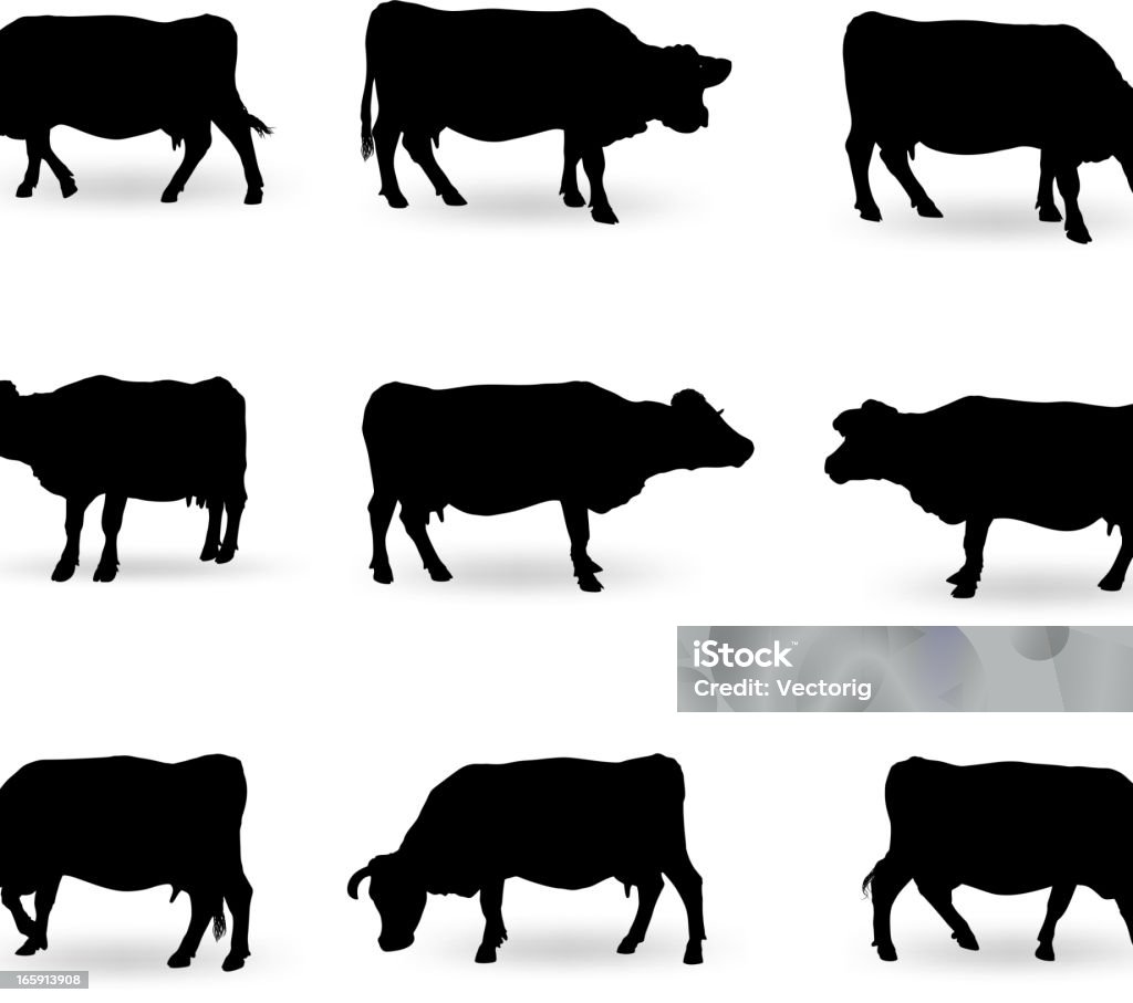 Silueta de vaca - arte vectorial de Concept Does Not Exist libre de derechos