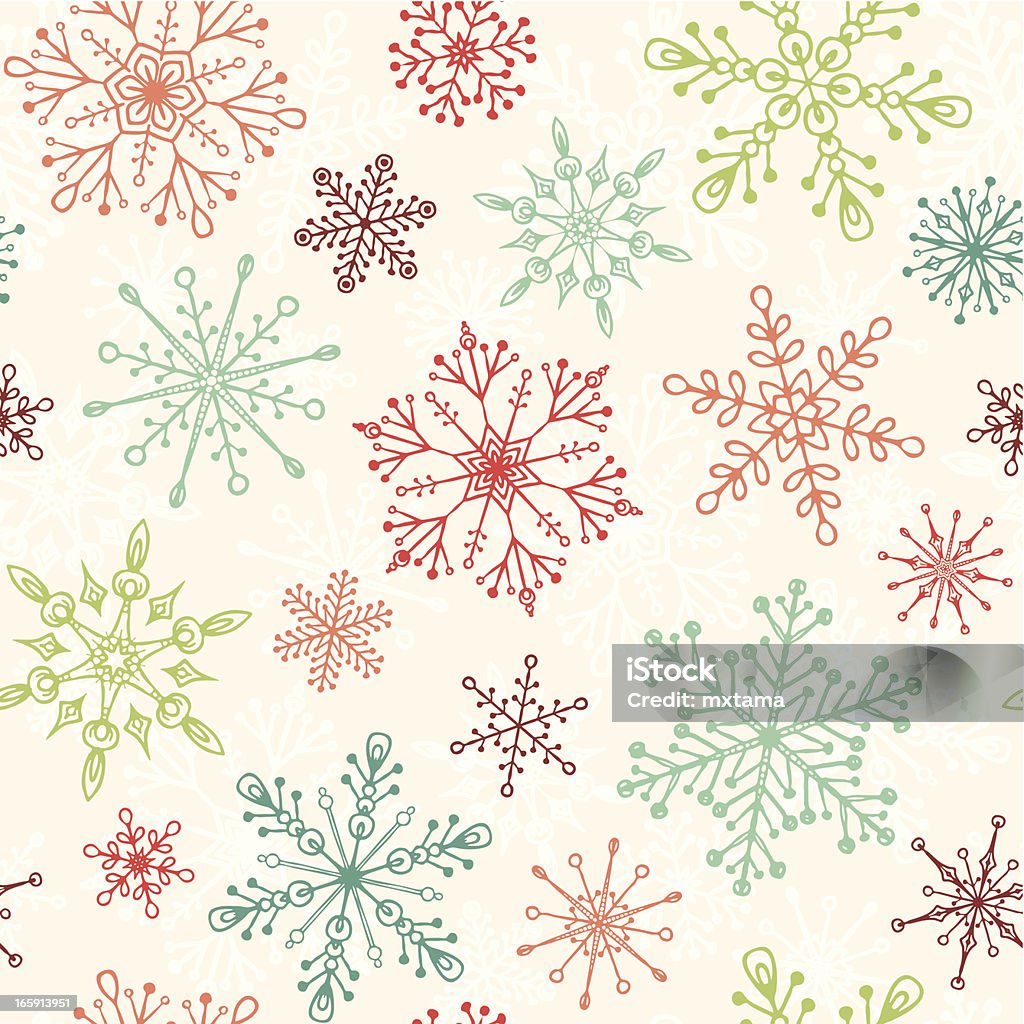 Vintage Weihnachten Muster - Lizenzfrei Schneeflocke - Schneekristall Vektorgrafik