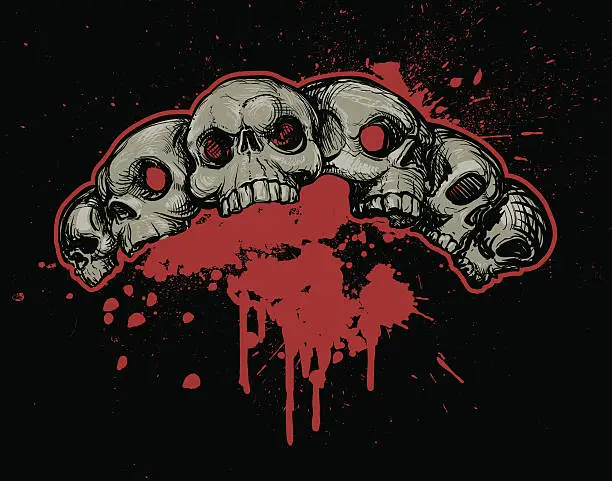 Vector illustration of Skulls