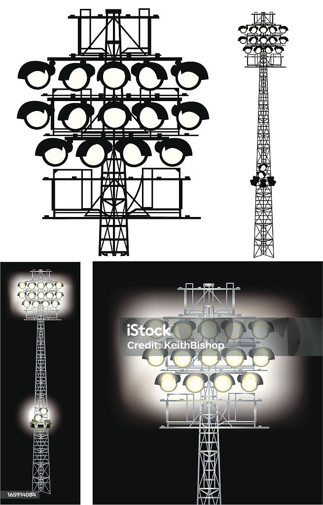照明スタジアムの夜景 - 投光器のロイヤリティフリーベクトルアート
