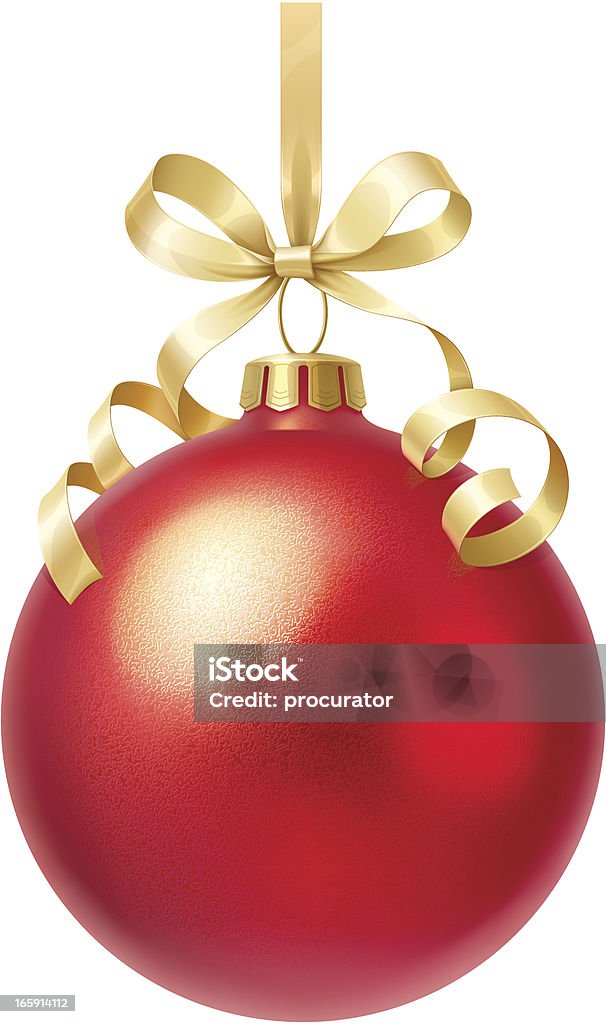 Christmas ball Vector illustration of a red Christmas ball with a gold ribbon. Christmas stock vector