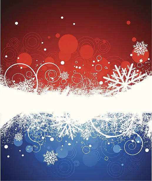 Vector illustration of Blue/red christmas background