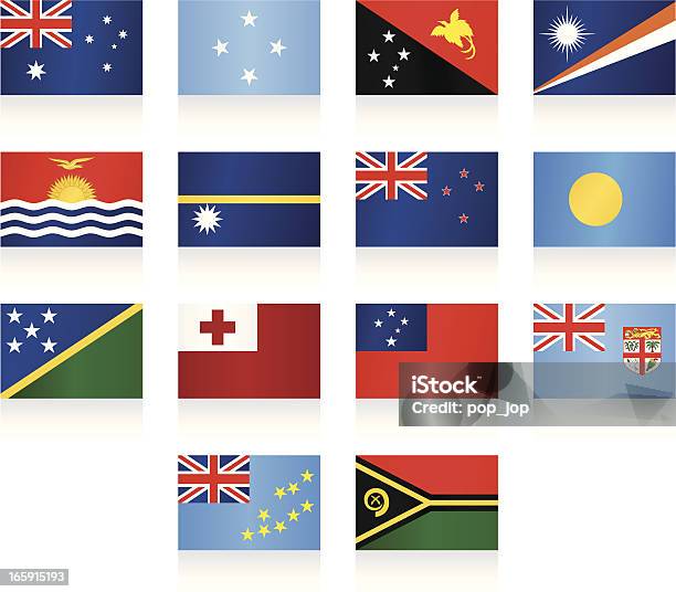 Flaggenkollektionaustralien Und Ozeanien Stock Vektor Art und mehr Bilder von Australien - Australien, Australische Flagge, Fidschi