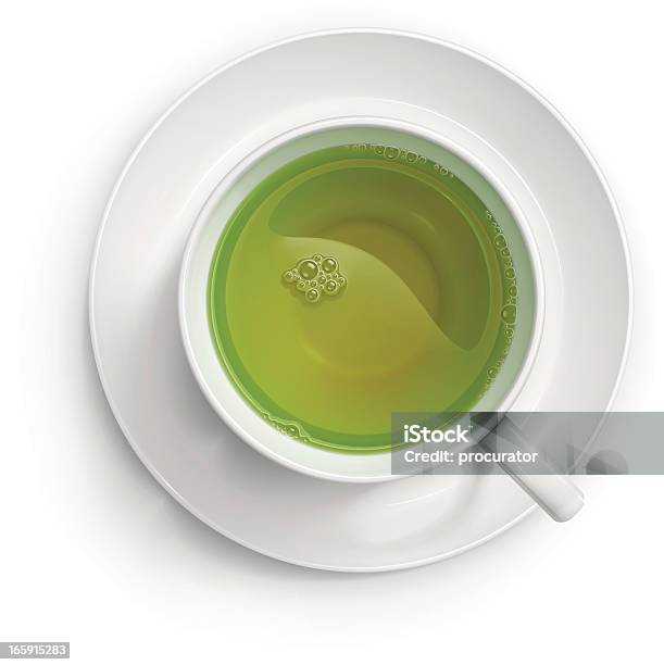 Zielona Herbata - Stockowe grafiki wektorowe i więcej obrazów Zielona herbata - Zielona herbata, Filiżanka, Filiżanka do herbaty