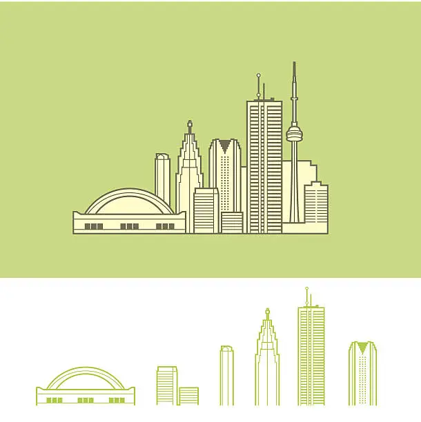 Vector illustration of Cityscape of Toronto, Canada