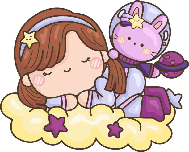 istock a vector of an astronauts girl and rabbit 1659156881