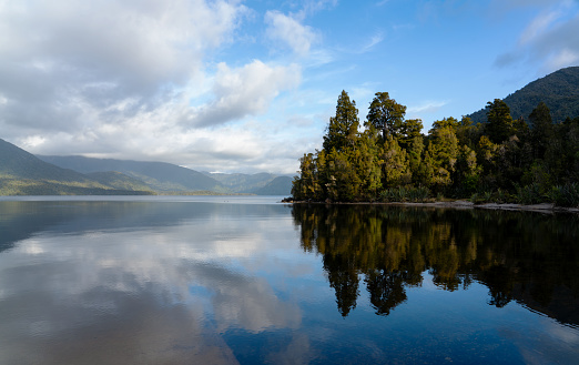Lake Kaniere is a glacial lake located on the West Coast of New Zealand's South Island.