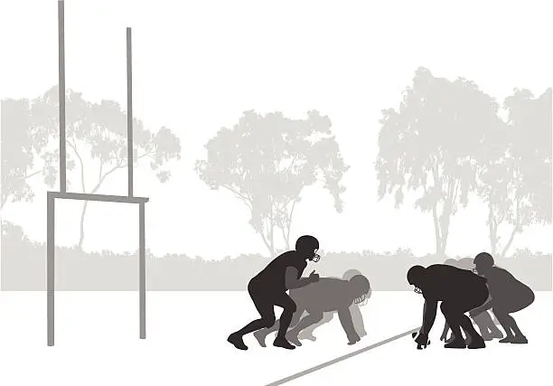 Vector illustration of Goal Line Vector Silhouette