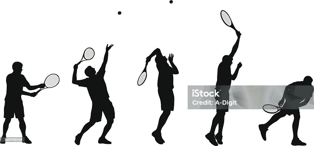 TennisServe - Royalty-free Ténis - Desporto com Raqueta arte vetorial