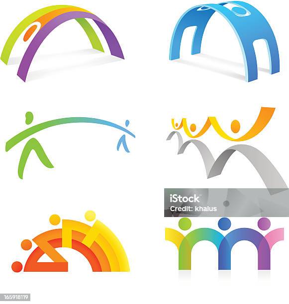 People Bridge Stock Illustration - Download Image Now - Bridge - Built Structure, People, Icon Symbol