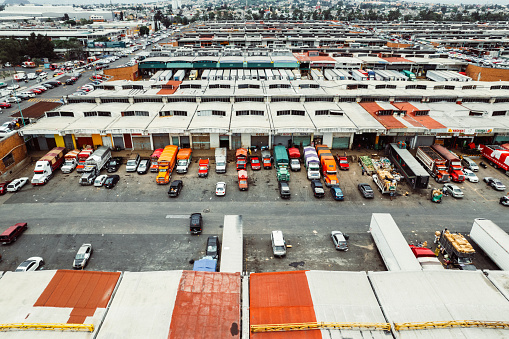 Aerial view of Mercado de Abastos in Mexico City.