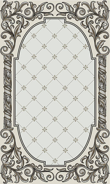 Retro frame design element - rectangle vintage frame, vector artwork medieval background stock illustrations
