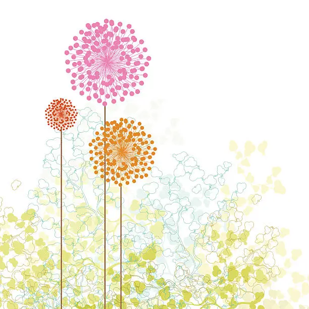 Vector illustration of Little spring garden