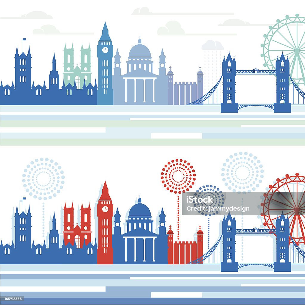 Los edificios de la ciudad de Londres - arte vectorial de Londres - Inglaterra libre de derechos