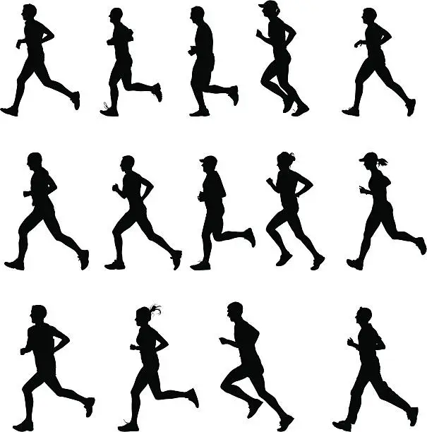 Vector illustration of Runners