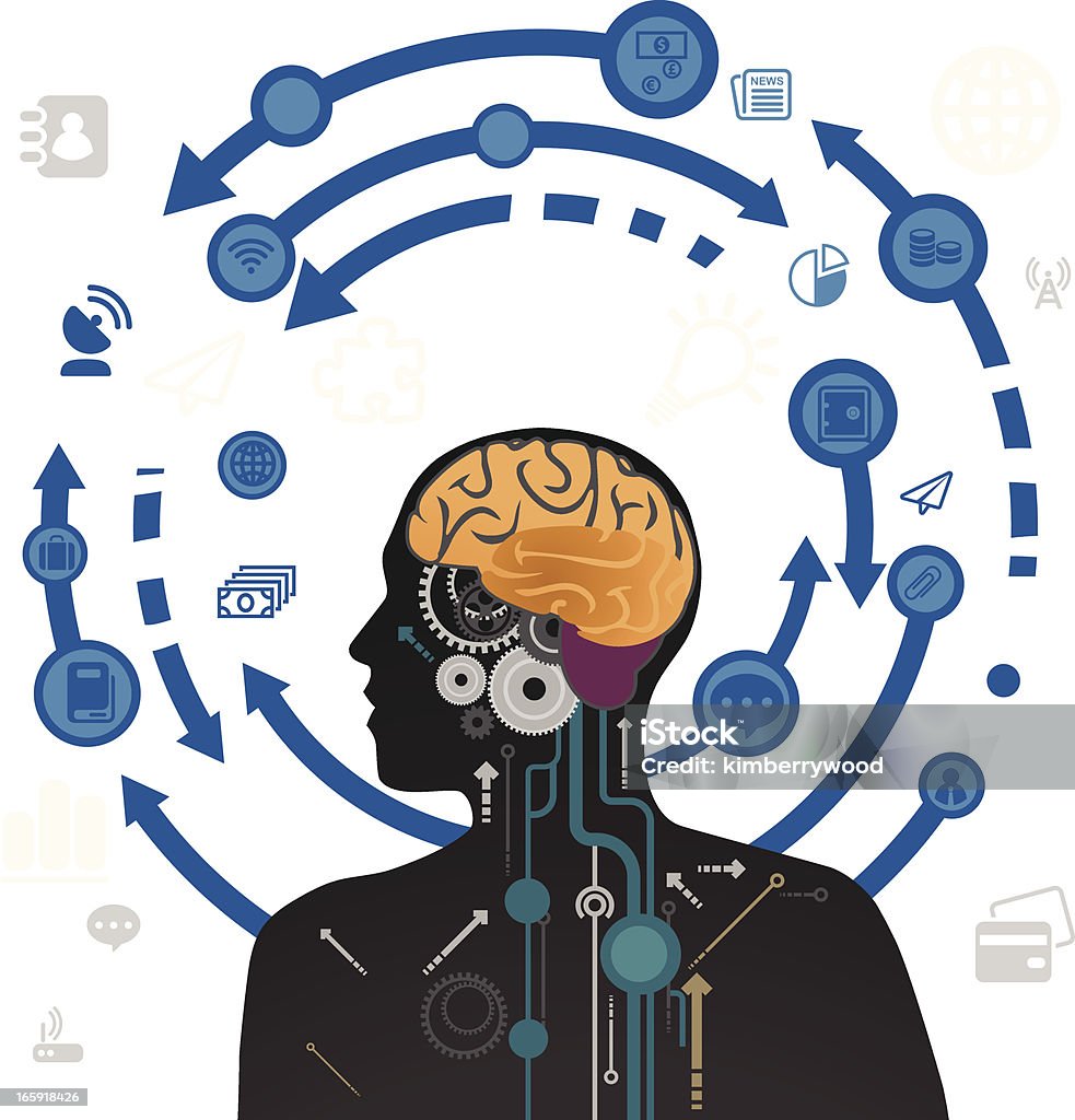 Cerebro funciona - arte vectorial de Abstracto libre de derechos