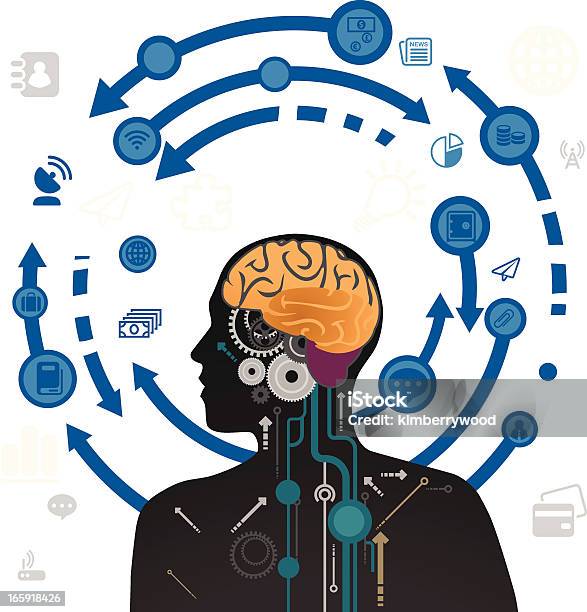 Ilustración de Cerebro Funciona y más Vectores Libres de Derechos de Abstracto - Abstracto, Cerebro, Conceptos