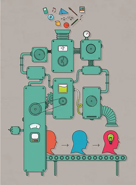 Vector illustration of Idea machine