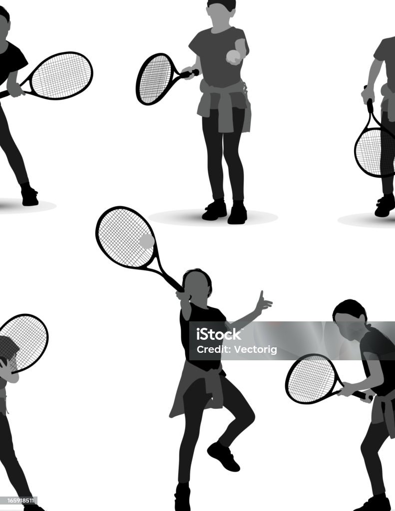 Mädchen, spielen tennis - Lizenzfrei Athlet Vektorgrafik