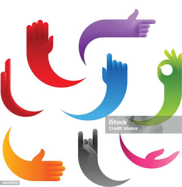 Stylized Humans Hands Stock Illustration - Download Image Now - Arrow Symbol, Portrait, Hello - Single Word