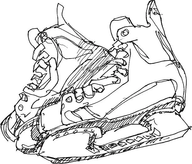 Vector illustration of Ice Skates Sketch