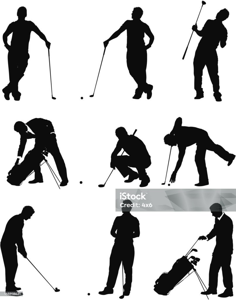 Multiple images of a golfer Multiple images of a golferhttp://www.twodozendesign.info/i/1.png Golfer stock vector