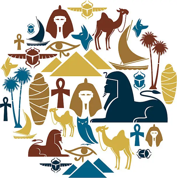 Vector illustration of Egyptian Icon Set